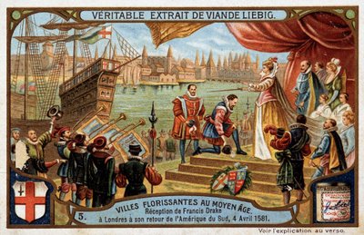中世の花形都市：フランシス・ドレーク（1542-1596）が南米から帰国した際のロンドン（イギリス）での歓迎会（4月4日 作： Unknown artist