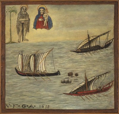 元ヴォト（ex voto）の水兵、海の危険に生き残った水兵の献身と感謝の誓いとして人気のある捧げ物は、ナポリ近郊のトッレ・デル・グレコのカルミネ教会から来ている 1638年 イタリア 作： Unknown artist