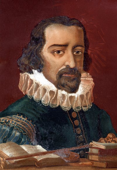 Francis Bacon (1561-1626), Chancellor of England and philosopher after "La Ciencia y sus Hombres par Louis Figuier".バルセロナ 1881年 作： Unknown artist