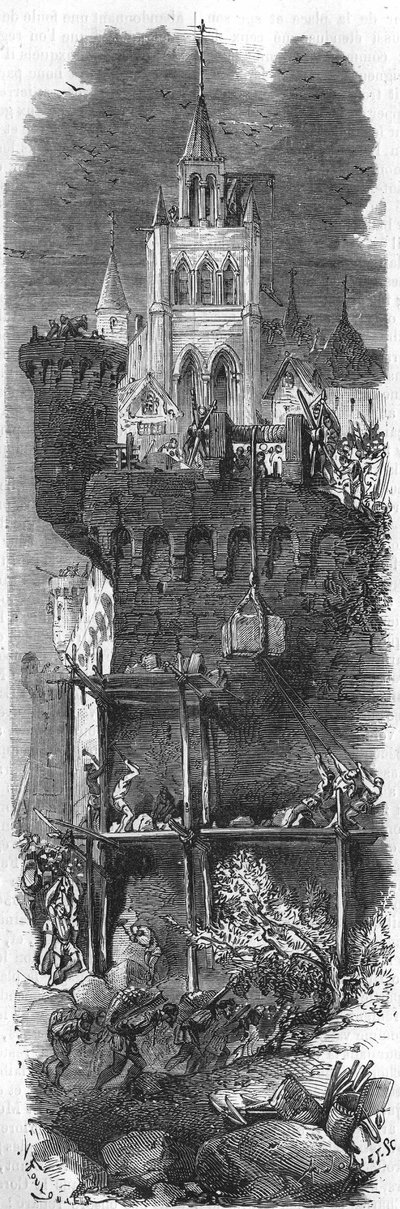 フランス王アンリ2世からメッツの総督に任命されたフランソワ・ド・ギーズ（1519-1563）は、1552年に神聖ゲルマン帝国皇帝シャルル5世にメッツの包囲網を引き上げさせた。19世紀のエングレーヴィング。 作： Unknown artist