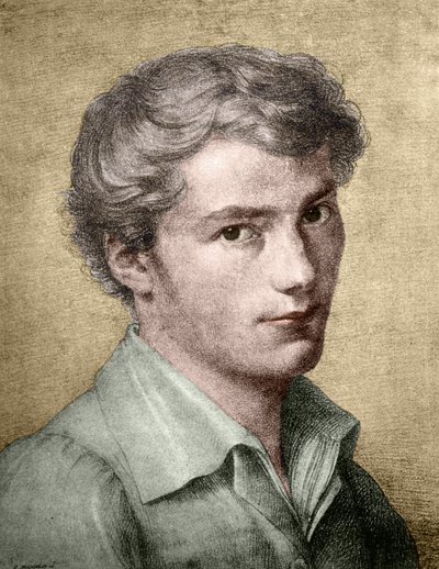 フランツ・シューベルト（1797-1828）の若い頃。 作： Unknown artist