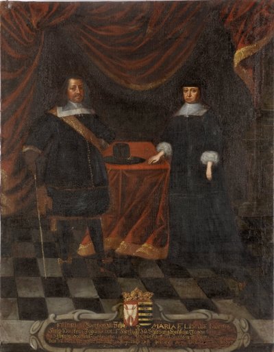 Frederic III de Holstein Gottorp et Marie Elisabeth de Saxe - ホルシュタイン＝ゴットープ公爵フレデリック3世（1597-1659）と公爵夫人マリー・エリザベート（1610-1684）、アノニマス.油彩・キャンバスサイズ：103,5x79,5cm。ストックホルム国立博物館 作： Unknown artist