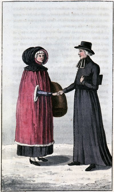 フランス系カナダ人女性（jeune francaise canadienne）；ジョン・ランバート編『カナダと北アメリカ合衆国を巡る旅 1806-1808』所収。ロンドン 作： Unknown artist