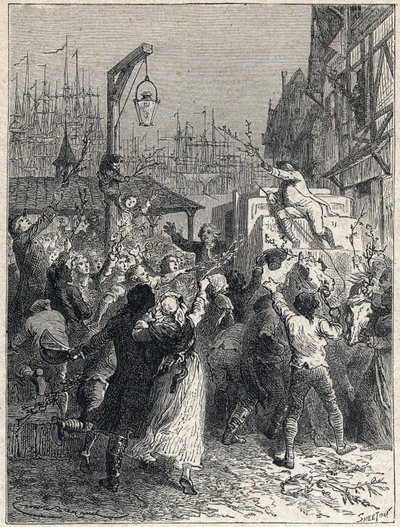 フランス革命：ミラボー伯爵（1749-1791）オノレ・ガブリエル（Honore-Gabriel）リケティの凱旋は、1789年にマルセイユの街に入った。1889年のエングレーヴィング。個人蔵。 作： Unknown artist