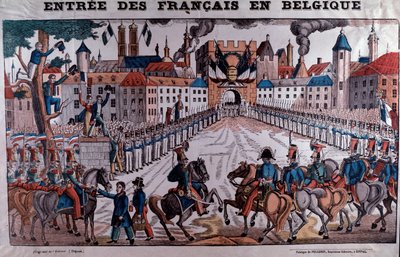 1830年10月、ベルギー独立を支援するためにベルギーに入ったフランス軍（エングレーヴィング 作： Unknown artist