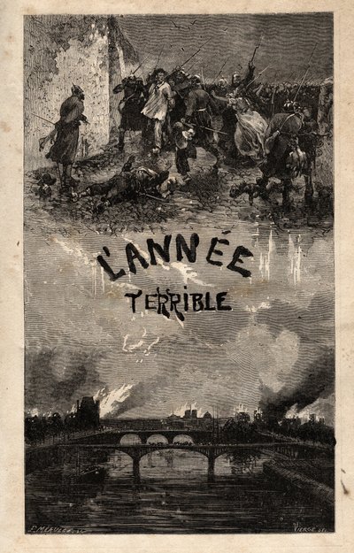 ヴィクトル・ユーゴーの「恐るべき年」の表紙（1874年）。 作： Unknown artist