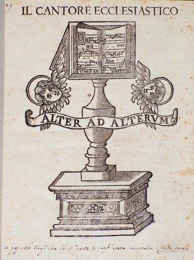 ジュゼッペ・フレッツァ・ダッレ・グロッテの「Il cantore ecclesiastico」の扉絵。 作： Unknown artist