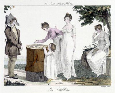 ゲーム：「忘れ物」-「良い風俗」の中で、n¡79、19世紀初頭 作： Unknown artist