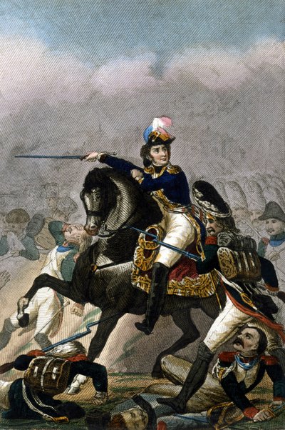 エスリングの戦い（1809年5月21日～22日）におけるモンテベロ公爵ジャン・ランヌ将軍（1769～1809年）のエングレーヴィング（19世紀）。.ミラン 作： Unknown artist