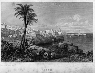 19世紀のアルジェの全景（レオン・ガリベルト作「Algerie ancienne et moderne」より 作： Unknown artist
