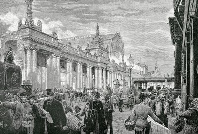 ドイツ帝国または第二帝国（1871年～1918年）。ベルリン市場広場での社会主義者のデモ（2月25日 作： Unknown artist