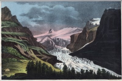 スイスのグリンデルワルド氷河 - スイス、19世紀のグリンデルワルド氷河 - 「Usi e Costumi di Tutti i Popoli dell