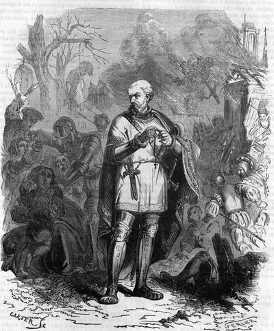 Monsieur the conétableのpaenasから私たちを救ってください。1548年頃、モンモランシーのコンスタブルが軍事行動をしている様子。19世紀のエングレーヴィング。 作： Unknown artist