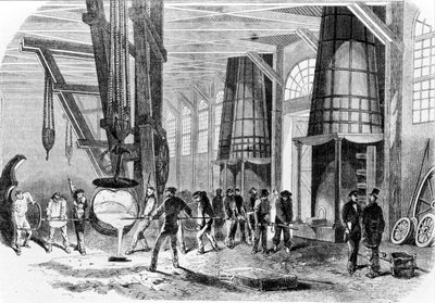 1885年、グルネルの鋳物工場。 作： Unknown artist