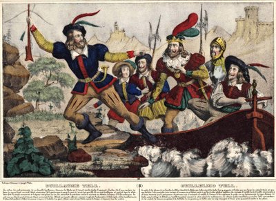 Guillaume Tell（William Tell）が矢を発見する。 作： Unknown artist