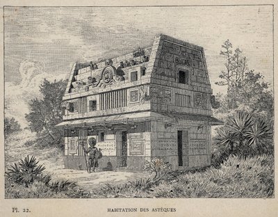 Habitation des Asteques (Aztques) (アステカ人の住居) - 1889年の「Histoire de habitation humaine à l