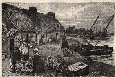 Habitations des Poucheurs a Concarneau - Finistere - Breatgane - "PATRIE "の刻印 - DESCRIPTION PECTURESSE DE LA FRANCE EN 6 VOLUES BY LUCIEN HUARD - 19世紀末 作： Unknown artist