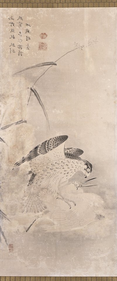 Hawks And Prey (tinta sobre papel) 作： Unknown artist