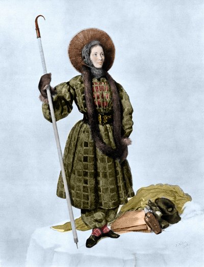 1838年、女性として初めてモンブランを登頂したアンリエット・ダンジュヴィル。 作： Unknown artist
