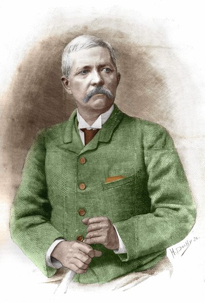 Henry Morton Stanley (1841 - 1904) 1890年1月17日、カイロにて。イギリスのジャーナリスト、探検家。19世紀のエングレーヴィング。 作： Unknown artist