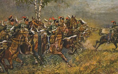 戦争をモチーフにした歴史的なポストカード、プロイセン軍への攻撃、ドイツ 作： Unknown artist