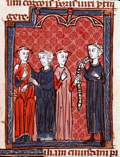 カノン法の歴史。「ローマ・カトリック教会の法律と規範を定めた1140年の "Decret de Gratien"（"Concordia discordantium canonum "または "Decretum Gratiani"）から引用されたミニチュア。第13回 作： Unknown artist