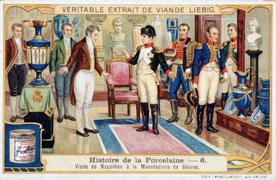 磁器の歴史ナポレオン・ボナパルト(1769-1821)のセーブル工場訪問 - リービッヒのクロモリグラフィー 作： Unknown artist