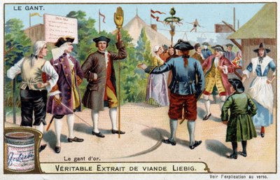 手袋の歴史：イギリスの黄金の手袋-リービッヒ・クロモリグラフィー 作： Unknown artist