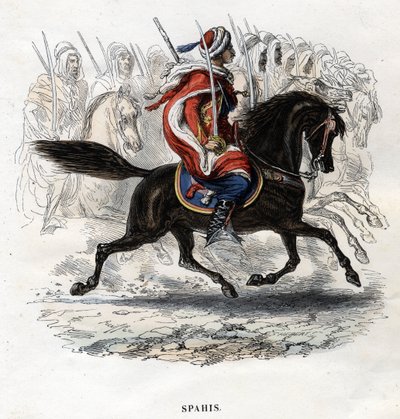ホースバック・スパヒス。1844年に描かれたもの。 作： Unknown artist