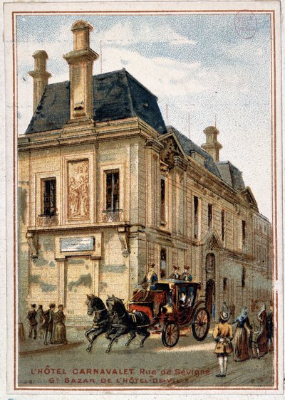 ホテル・カルナバレ、"市庁舎のグランド・バザール "という店の広告、1895年V. 作： Unknown artist