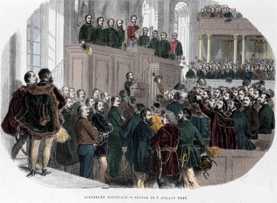 1848年のハンガリー革命。1848年7月5日、ハンガリーの国民議会の初会合。1848年7月5日のハンガリー国民議会の初会合。 作： Unknown artist