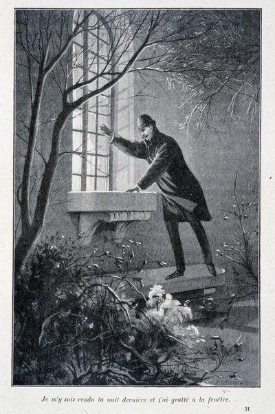 コナン・ドイルの『シャーロック・ホームズの二十歳の冒険』に出てくる挿絵。1890年頃の作品 作： Unknown artist