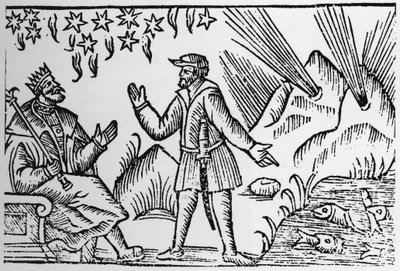 魚の動きで占う「Ichthyomancia」 - Olaus Magnusの「Historia de Gentibus Septentrionalibus」（1555年、ローマ）に登場。 作： Unknown artist