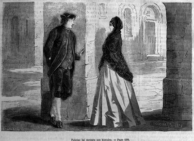 1872年の「Le Diary du dimanche」に掲載されたスタンダールの「La Chartreuse de Parma」の挿絵。 作： Unknown artist