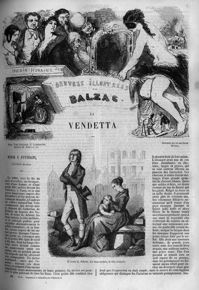 Honore de Balzac（1799-1850）の小説「La Vendetta」の挿絵。 作： Unknown artist