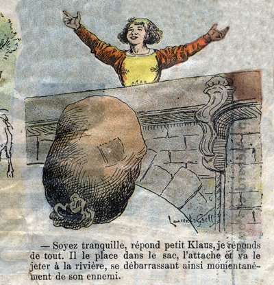 ハンス・クリスチャン・アンデルセン（1805-1875）の物語「大クロースと小クロース」（クラウス）の19世紀後半の挿絵。 作： Unknown artist