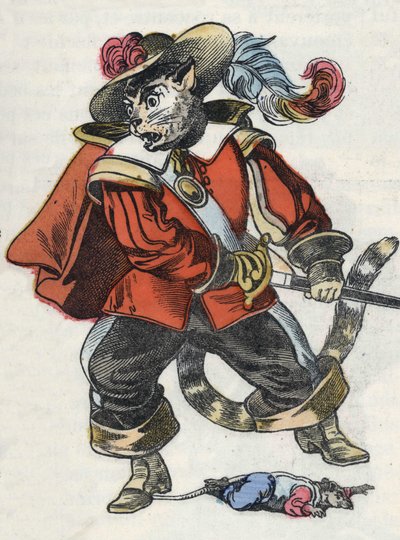 ジャン・ド・ラ・フォンテーヌの寓話を描いた物語「恐ろしいラミナグロビスとネズミたち」の挿絵。小さな子供たちのための家の物語」の中で。19世紀のアノニマス・エングレーヴィング。 作： Unknown artist