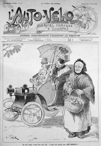 私の時代はもっと粋だった：私は馬付きの車を持っていた。- 1897年6月6日付「L