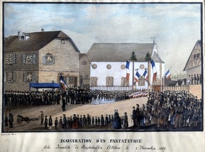 1857年7月11日に開催されたライヒスホーフェンのユダヤ教の祭りで、ペンタトーフの発足が行われた。 作： Unknown artist