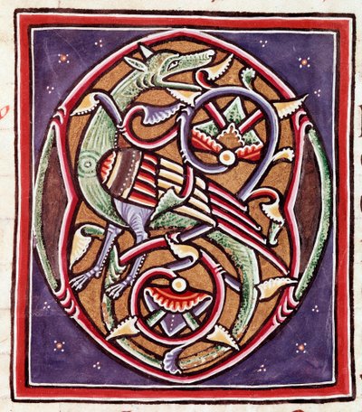 架空の生物を使ったイニシャルレター（ミニチュア 作： Unknown artist