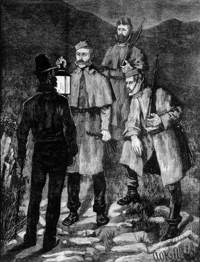 容疑者を制止するアイルランド警察のパトロール（1881年 作： Unknown artist