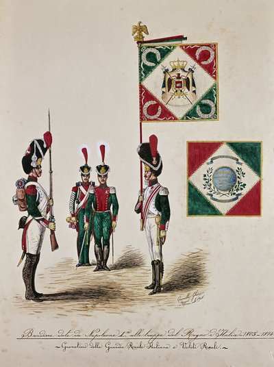 ナポレオン1世の時代のイタリア軍旗（彫刻 作： Unknown artist