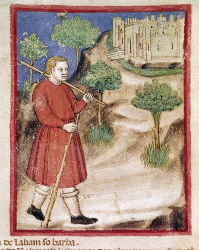 Jacob goes to Laban in Mesopotamia Miniature from Codex 212 (or padovano or Bible of Padua) 1390-1400 Rovigo, Accademia dei Concordi 作： Unknown artist