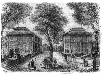 1861年、パリの植物園：鉄のパビリオン。 作： Unknown artist