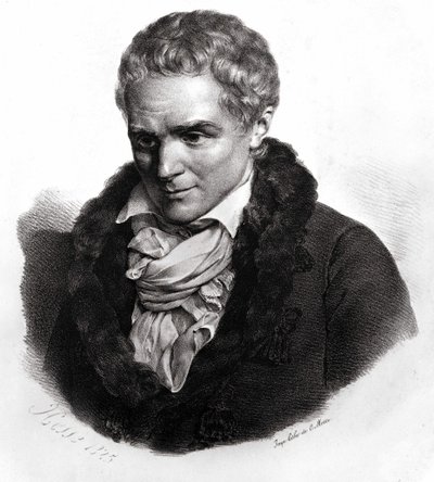 Jean-Jacques Rousseau (1712-1778) ジュネーブのフランス語圏の作家、哲学者。 作： Unknown artist