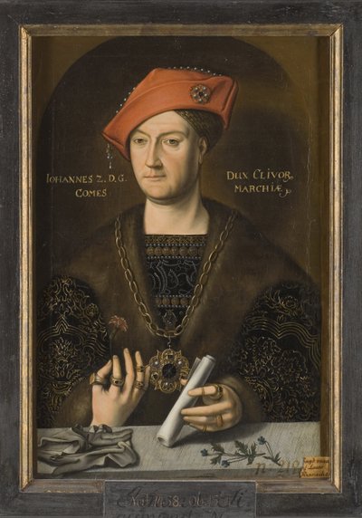 Jean II de Cleves, dit le Clement - ジョン2世（1458-1521）、クレヴェス公、マルク伯爵の肖像、匿名 .キャンバスに油彩。寸法 : 66x45 cm。ストックホルム国立博物館 作： Unknown artist