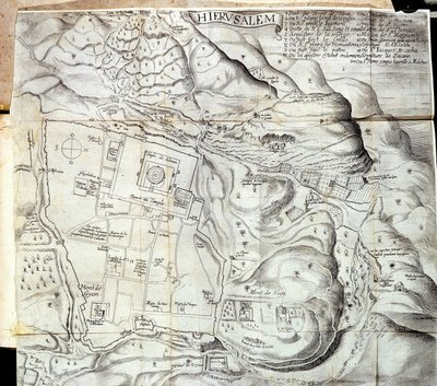 エルサレム......1629年に編集された「1621年に王の命令で行ったレバントの旅」の中にある。 作： Unknown artist