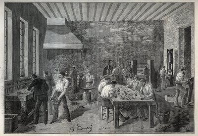 ジュエリー：スチールジュエリー工場Adolphe BITARDの "Les arts et metiers illustres "に掲載された1885年のエングレーヴィング。 作： Unknown artist