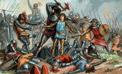 善良なジョン2世とその息子フィリップ・ザ・ハーディは、1356年にポワティエの戦いを経験しています。 作： Unknown artist
