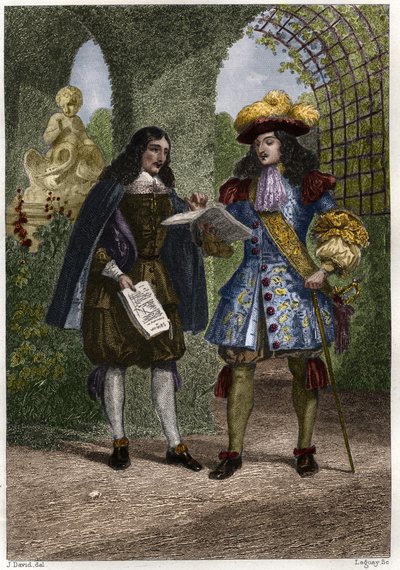 ジョン・ザ・バプティスト（ジャン・バプティスト）・コルベール（1619-1683）とフランスとナバラの王ルイ14世（1638-1715）。19世紀のエングレーヴィング。個人蔵。 作： Unknown artist